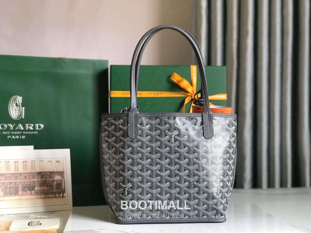 Goyard Saint Louis Mini Goyardine Canvas Leather Tote Bag 020660 고야드 생루이 미니 고야딘 캔버스 레더 토트백 28cm 3