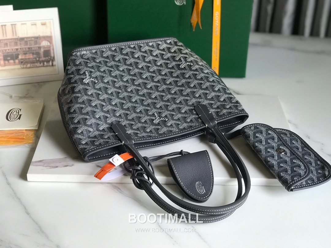 Goyard Saint Louis Mini Goyardine Canvas Leather Tote Bag 020660 고야드 생루이 미니 고야딘 캔버스 레더 토트백 28cm 7