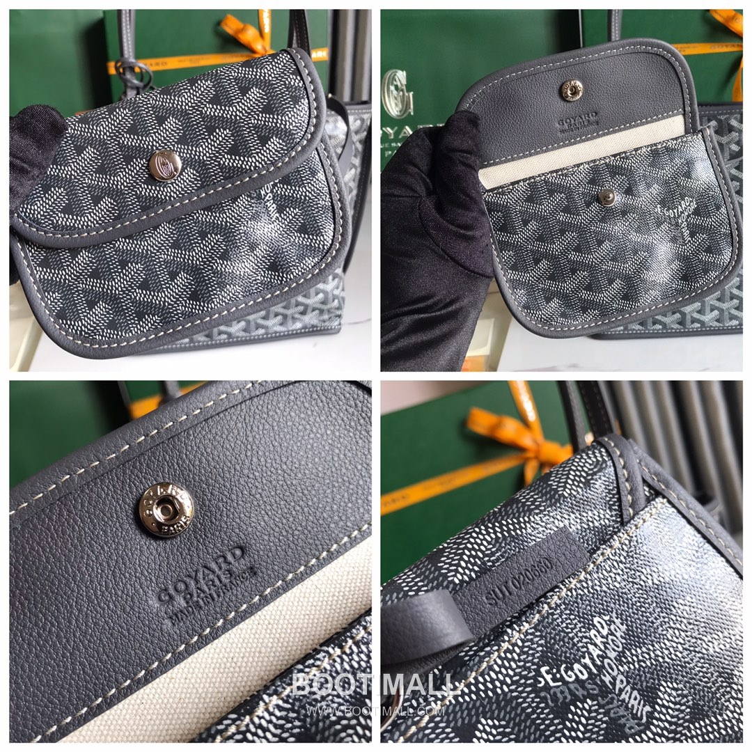 Goyard Saint Louis Mini Goyardine Canvas Leather Tote Bag 020660 고야드 생루이 미니 고야딘 캔버스 레더 토트백 28cm 9