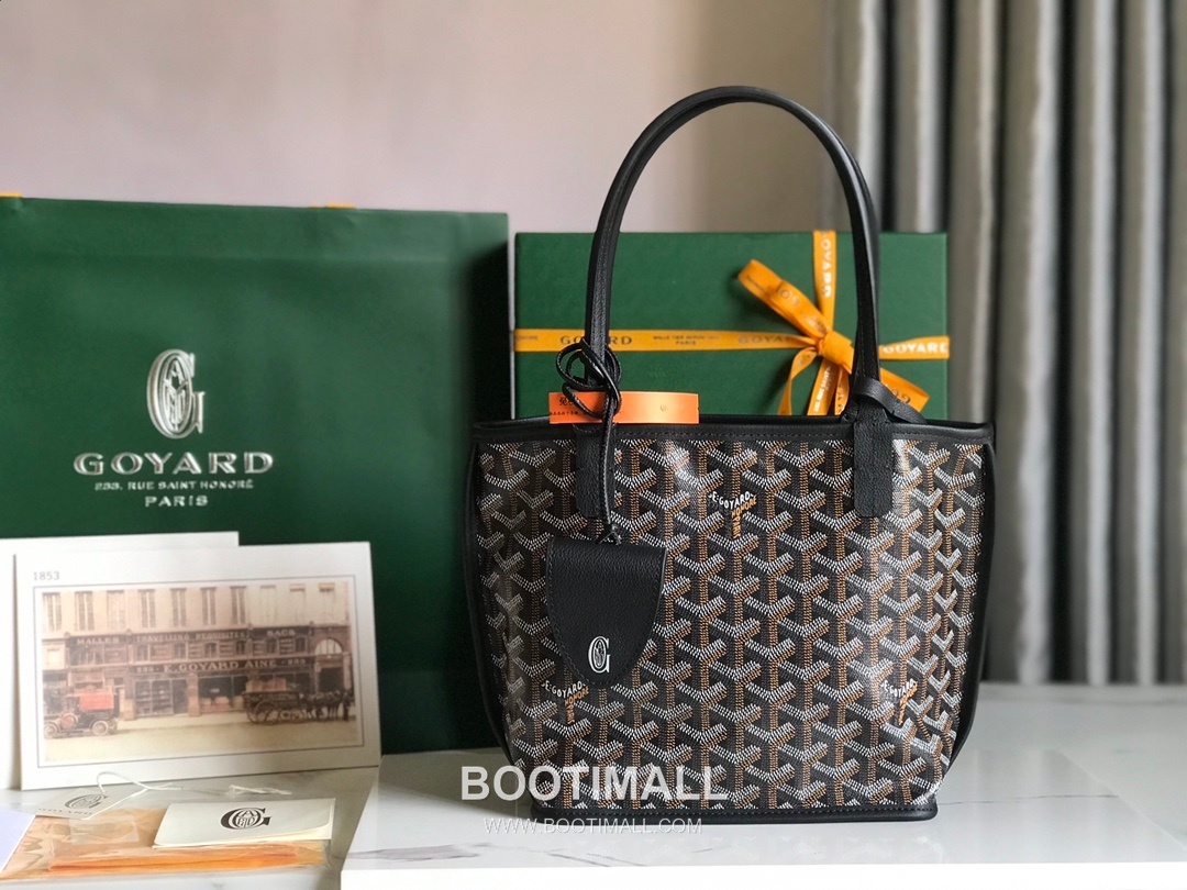 Goyard Saint Louis Mini Goyardine Canvas Leather Tote Bag 020660 고야드 생루이 미니 고야딘 캔버스 레더 토트백 28cm 1
