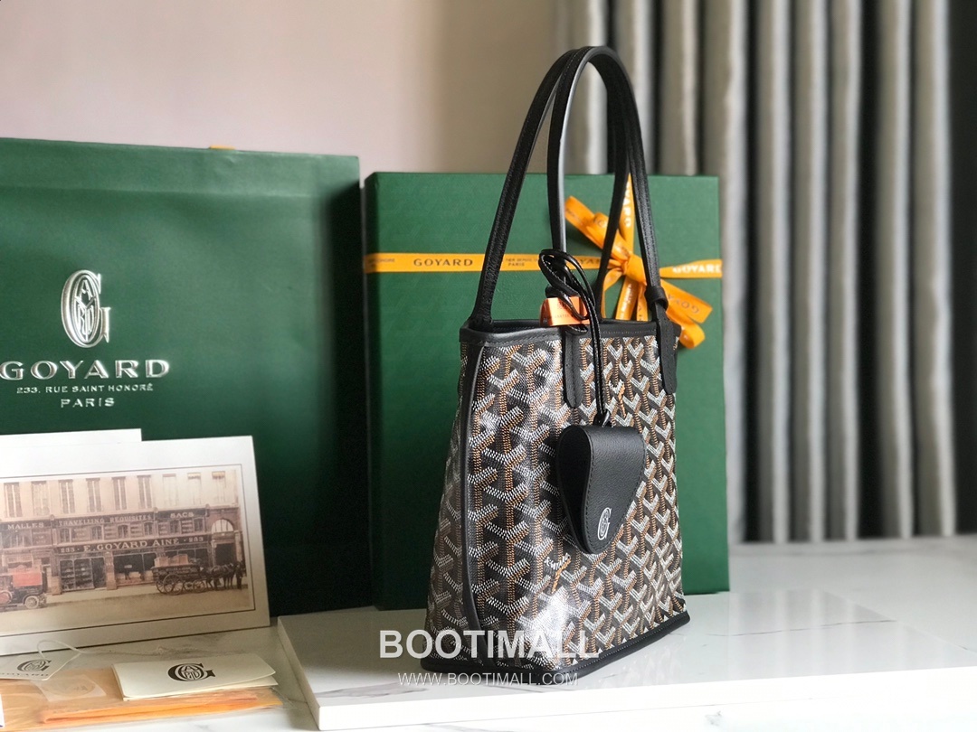 Goyard Saint Louis Mini Goyardine Canvas Leather Tote Bag 020660 고야드 생루이 미니 고야딘 캔버스 레더 토트백 28cm 2