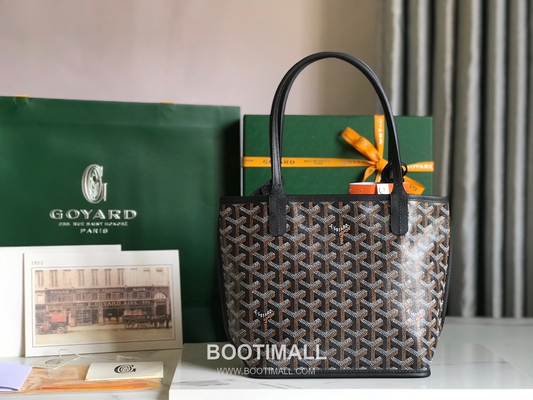 Goyard Saint Louis Mini Goyardine Canvas Leather Tote Bag 020660 고야드 생루이 미니 고야딘 캔버스 레더 토트백 28cm 3