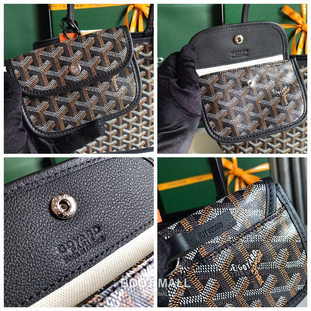 Goyard Saint Louis Mini Goyardine Canvas Leather Tote Bag 020660 고야드 생루이 미니 고야딘 캔버스 레더 토트백 28cm 9