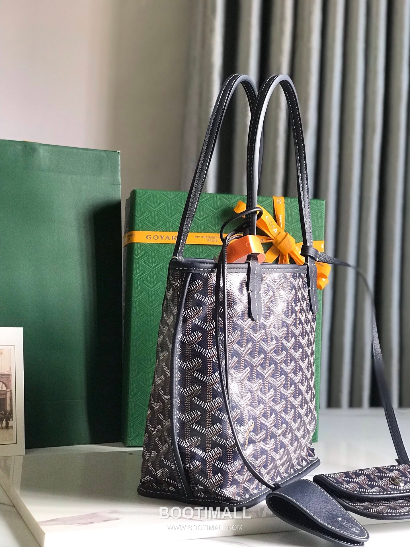 Goyard Saint Louis Mini Goyardine Canvas Leather Tote Bag 020660 고야드 생루이 미니 고야딘 캔버스 레더 토트백 28cm 2