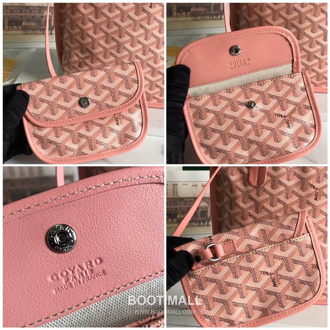 Goyard Saint Louis Mini Goyardine Canvas Leather Tote Bag 020660 고야드 생루이 미니 고야딘 캔버스 레더 토트백 28cm 9