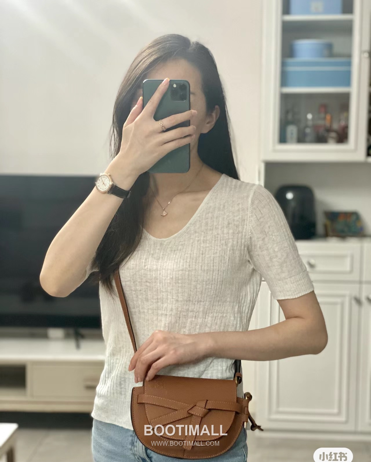 Loewe Mini Gate Dual Pebbled Calfskin Leather Shoulder Bag 89020 로에베 미니 게이트 듀얼 페블드 카프스킨 숄더 크로스백 21cm 1