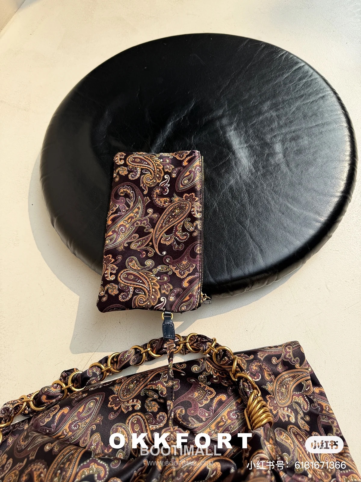 Saint Laurent Le Cassandre Paisley Print Satin Tote Bag 834750 생로랑 르 카산드르 페이즐리 프린트 새틴 토트백 47cm 9