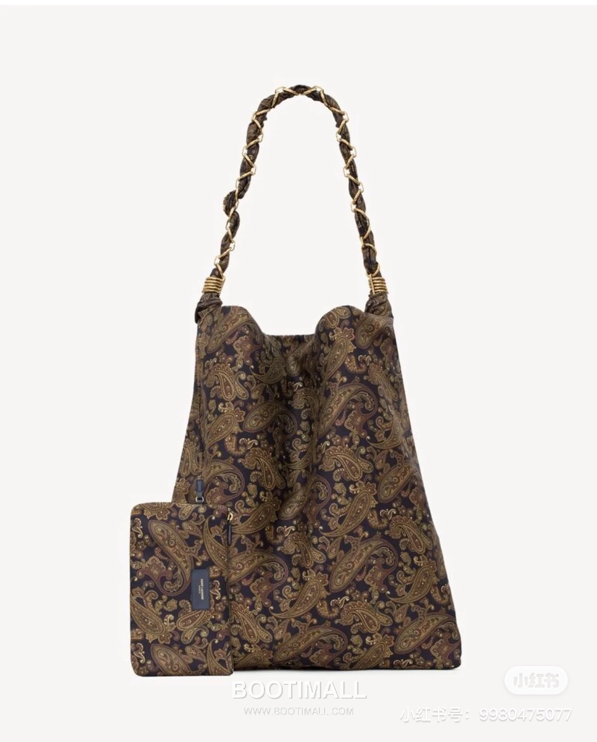 Saint Laurent Le Cassandre Paisley Print Satin Tote Bag 834750 생로랑 르 카산드르 페이즐리 프린트 새틴 토트백 47cm 19