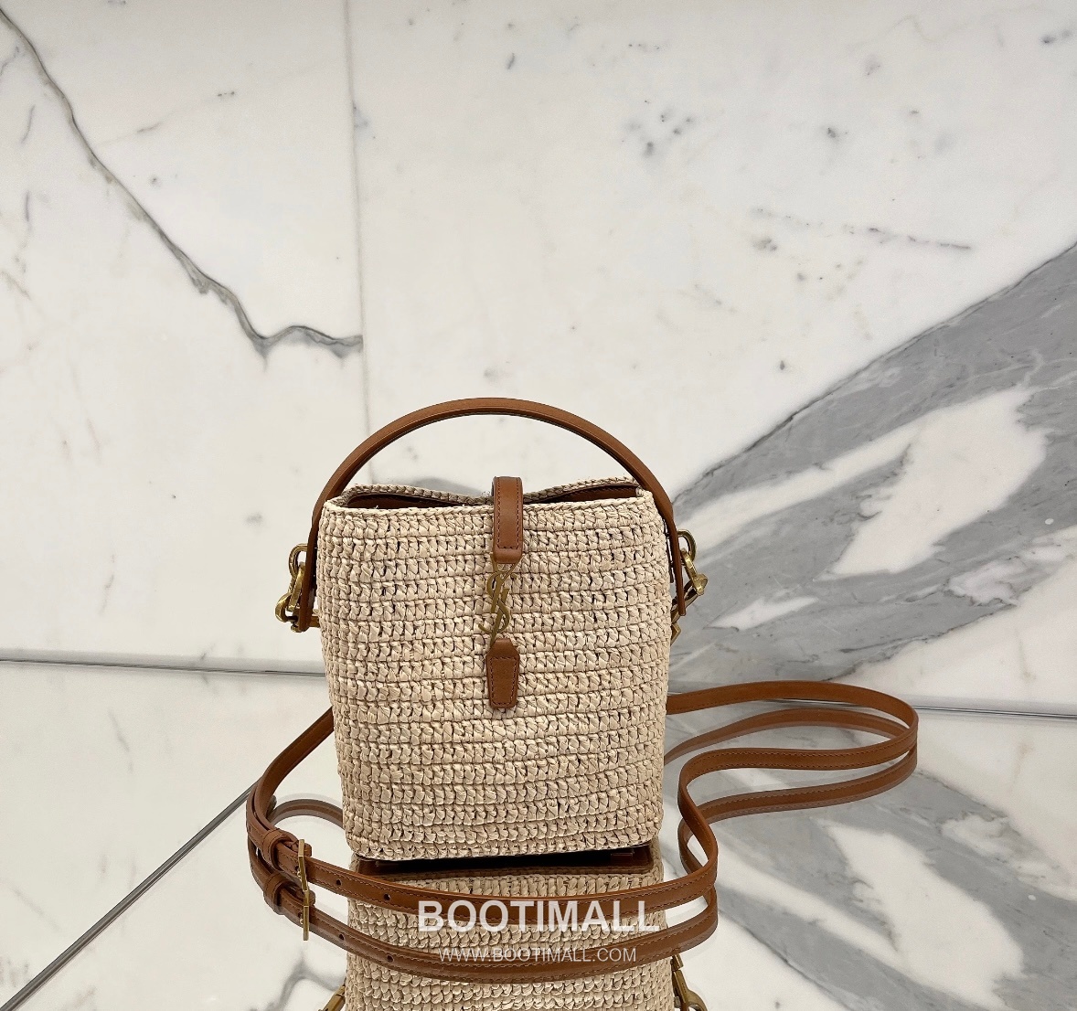 Saint Laurent Le 37 Raffia Straw Leather Mini Bucket Bag 765870 생로랑 르 37 라피아 스트로 레더 미니 버킷백 15cm 21