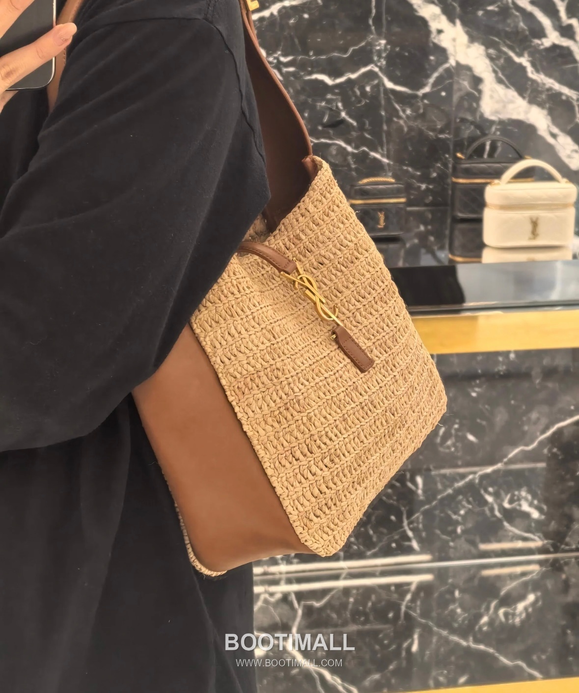 Saint Laurent Raffia Hobo Bucket Bag 823812 생로랑 라피아 호보 버킷 숄더백 23cm 2