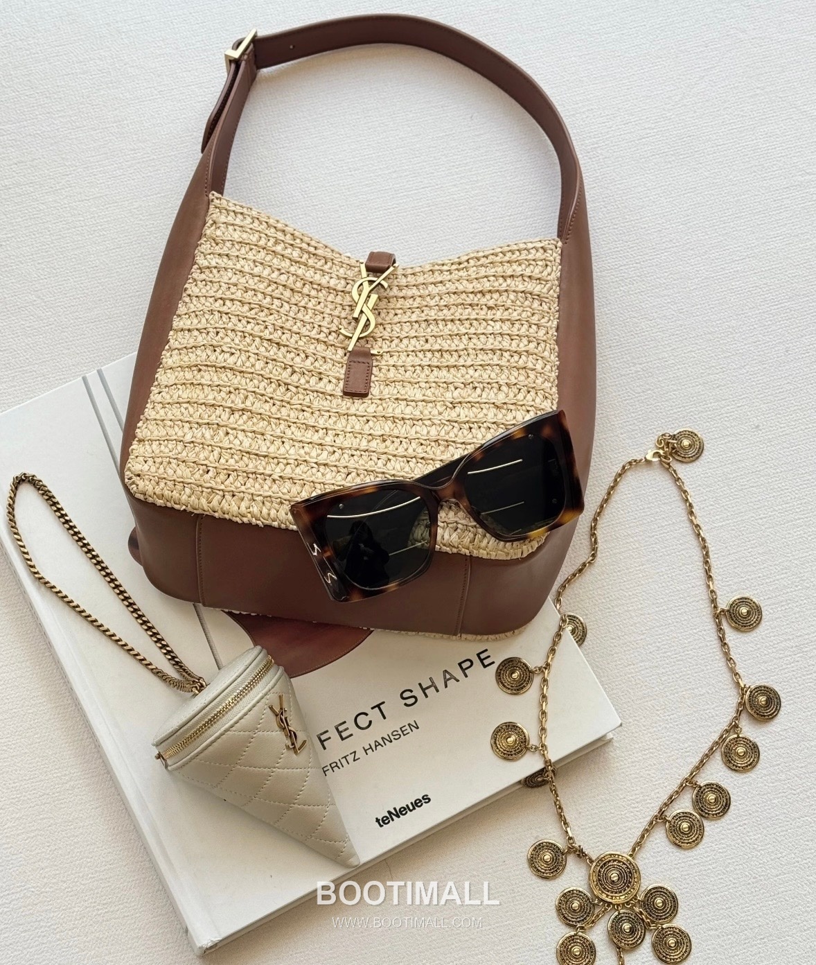 Saint Laurent Raffia Hobo Bucket Bag 823812 생로랑 라피아 호보 버킷 숄더백 23cm 3