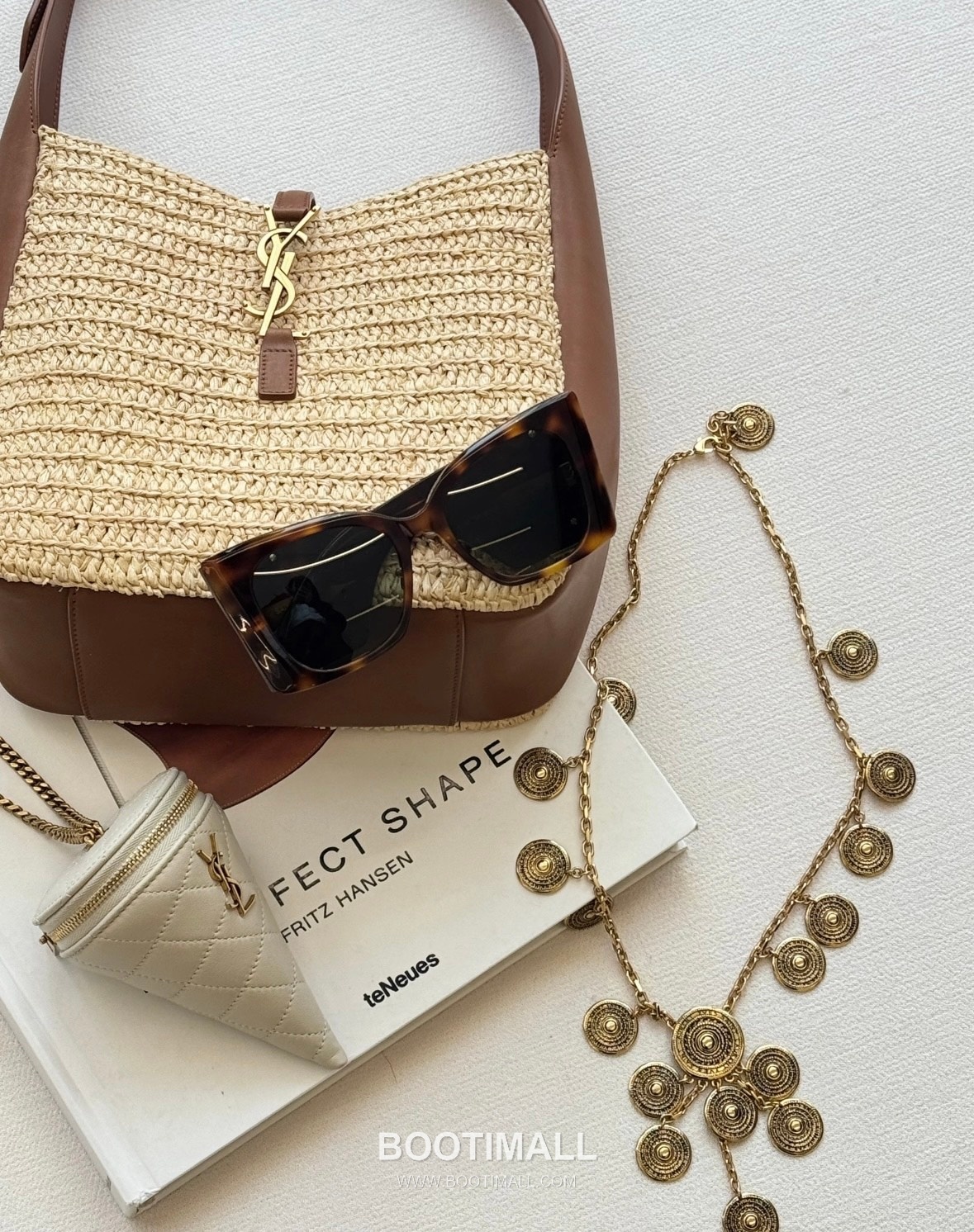 Saint Laurent Raffia Hobo Bucket Bag 823812 생로랑 라피아 호보 버킷 숄더백 23cm 4