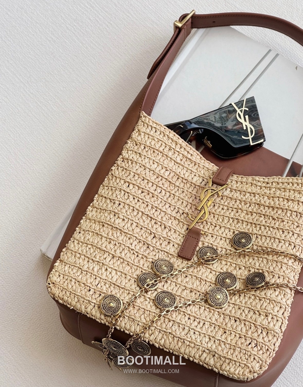 Saint Laurent Raffia Hobo Bucket Bag 823812 생로랑 라피아 호보 버킷 숄더백 23cm 5