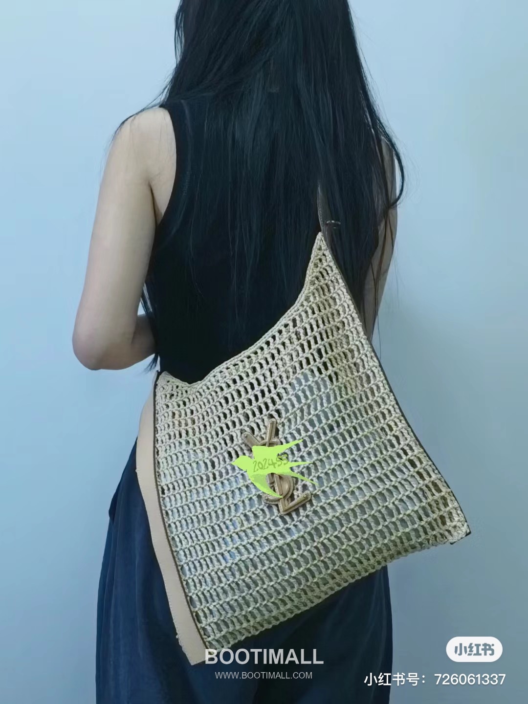 Saint Laurent Oxalis Raffia Woven Shoulder Bag 781289 생로랑 옥살리스 라피아 위븐 숄더백 40cm 18