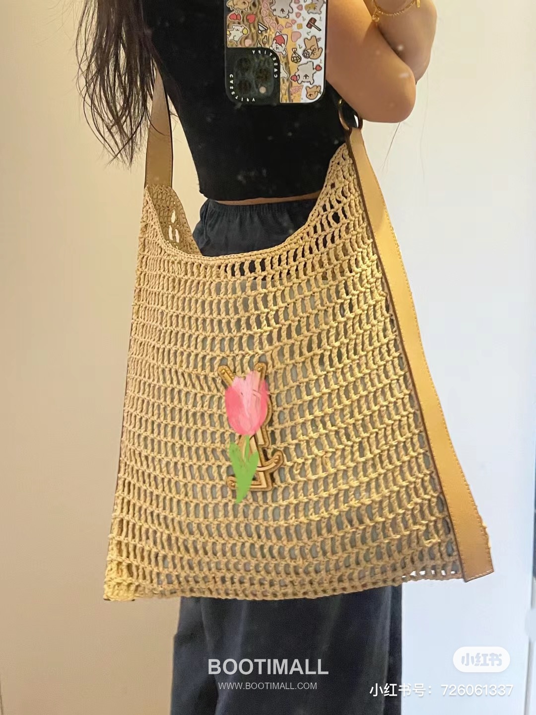 Saint Laurent Oxalis Raffia Woven Shoulder Bag 781289 생로랑 옥살리스 라피아 위븐 숄더백 40cm 19