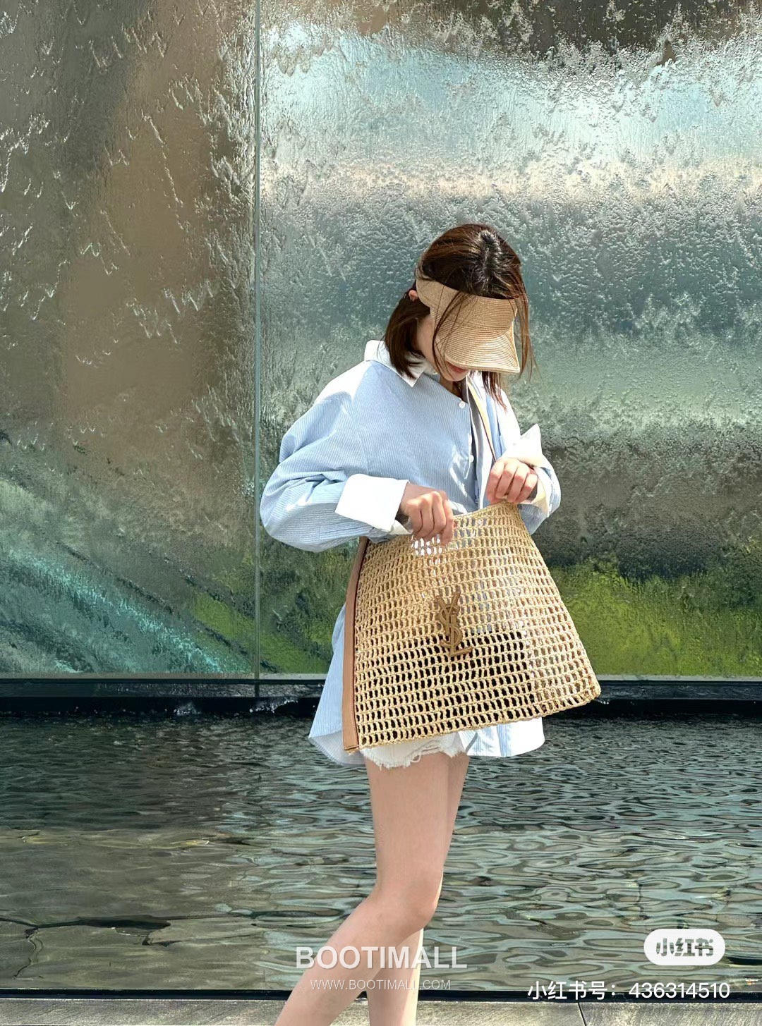 Saint Laurent Oxalis Raffia Woven Shoulder Bag 781289 생로랑 옥살리스 라피아 위븐 숄더백 40cm 8