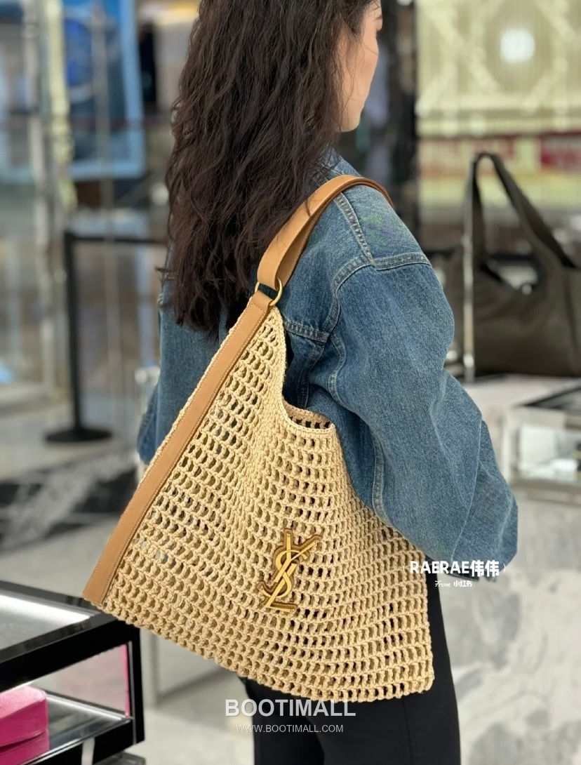 Saint Laurent Oxalis Raffia Woven Shoulder Bag 781289 생로랑 옥살리스 라피아 위븐 숄더백 40cm 19