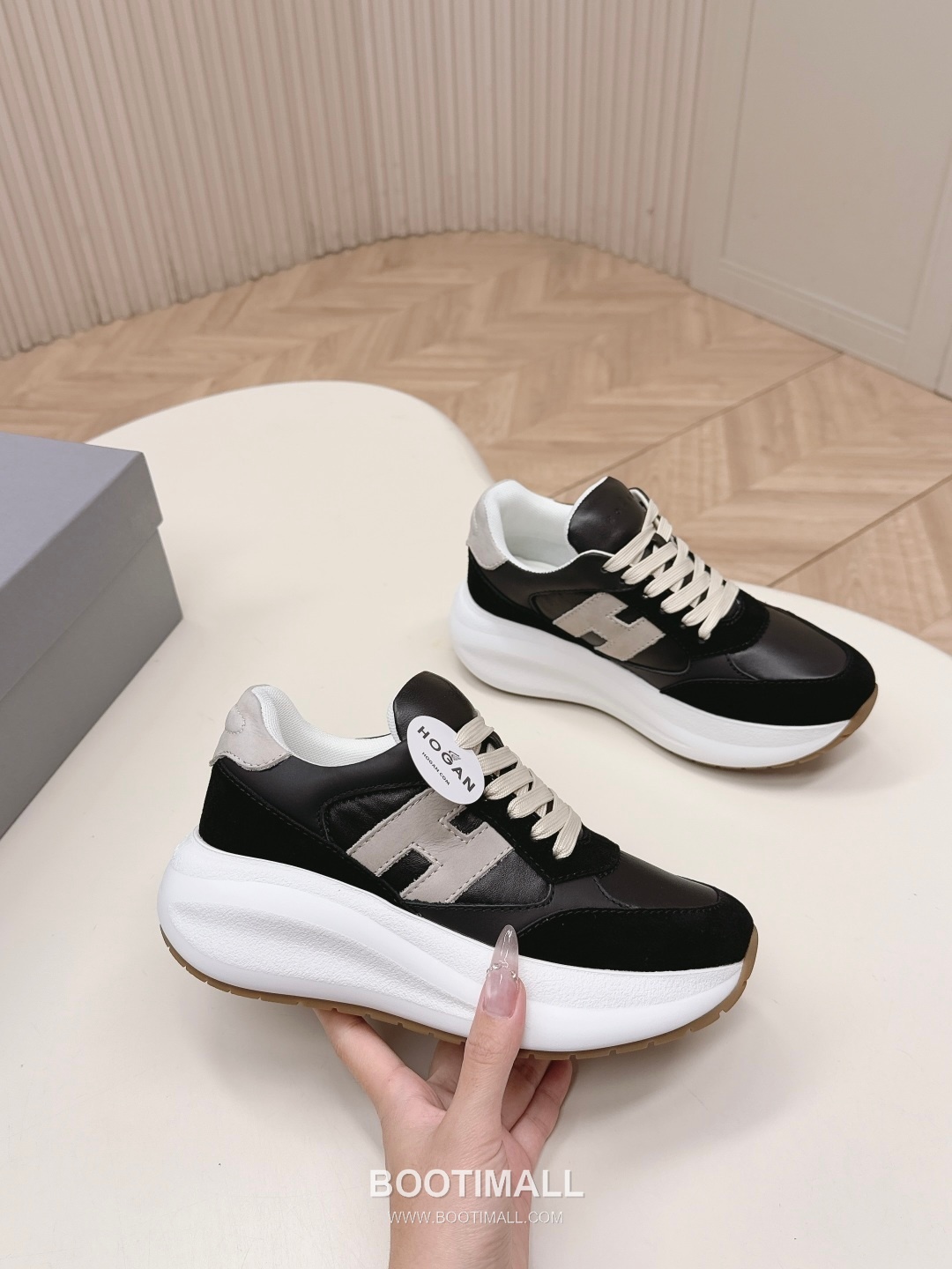 HOGAN Interactive Leather Chunky Sole Runner Sneakers 호간 인터랙티브 레더 청키솔 러너 스니커즈 6