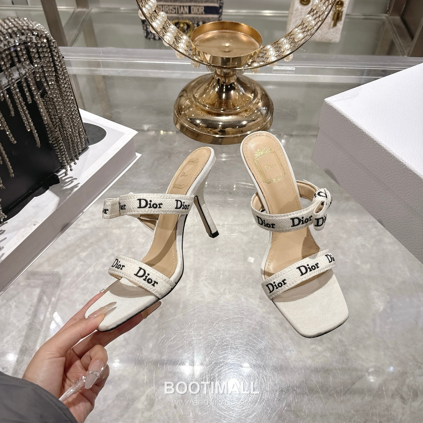 Dior J'Adior Embroidered Fabric Open Toe Heeled Sandals 디올 자디올 자수 패브릭 오픈토 힐 샌들 3