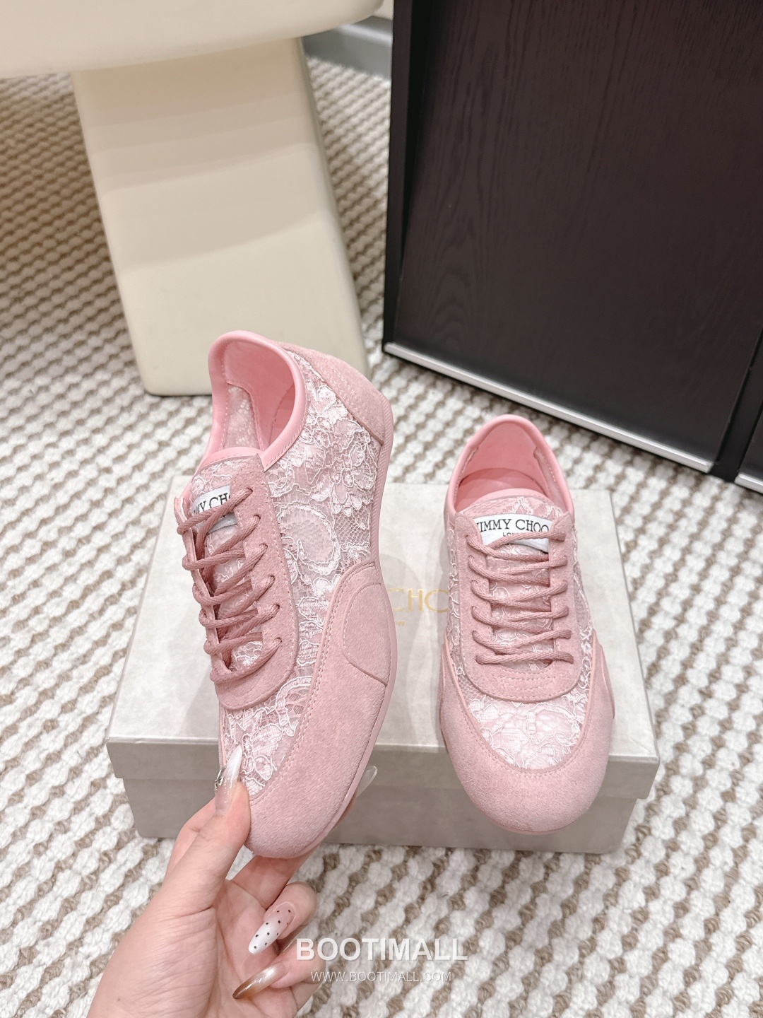 Jimmy Choo Diamond Leather Lace Chunky Sole Sneakers 지미추 다이아몬드 레더 레이스 청키솔 스니커즈 4