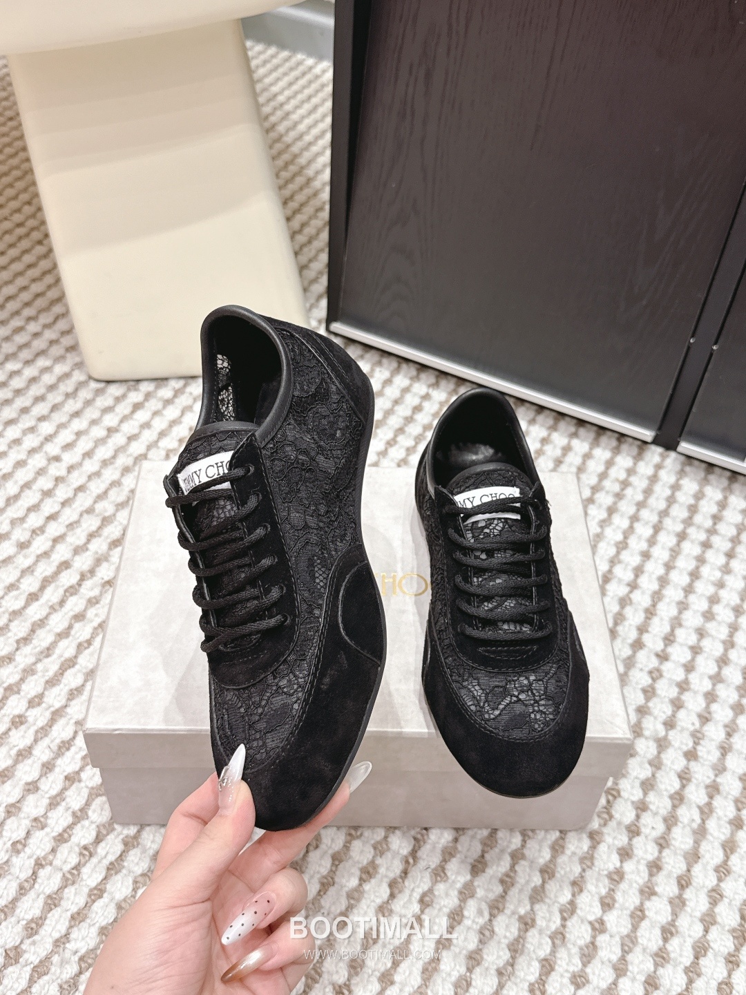 Jimmy Choo Diamond Leather Lace Chunky Sole Sneakers 지미추 다이아몬드 레더 레이스 청키솔 스니커즈 4
