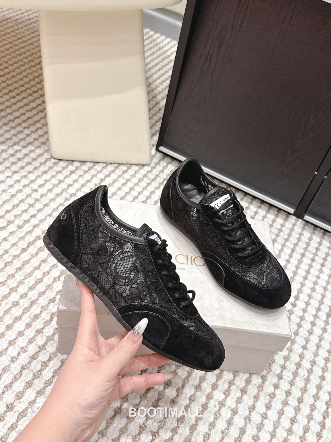 Jimmy Choo Diamond Leather Lace Chunky Sole Sneakers 지미추 다이아몬드 레더 레이스 청키솔 스니커즈 5