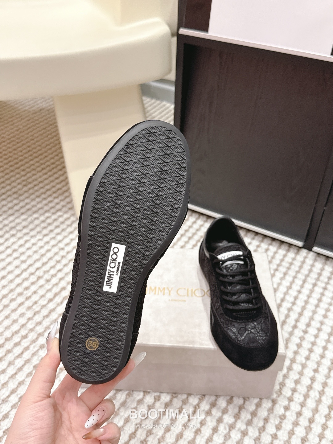 Jimmy Choo Diamond Leather Lace Chunky Sole Sneakers 지미추 다이아몬드 레더 레이스 청키솔 스니커즈 9