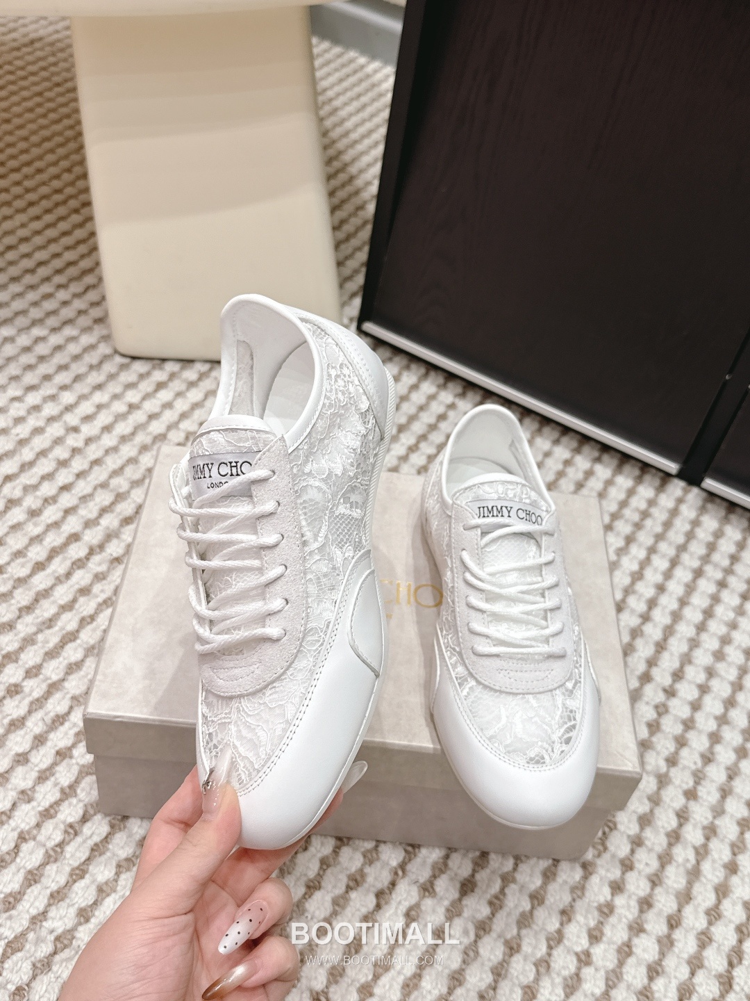 Jimmy Choo Diamond Leather Lace Chunky Sole Sneakers 지미추 다이아몬드 레더 레이스 청키솔 스니커즈 4