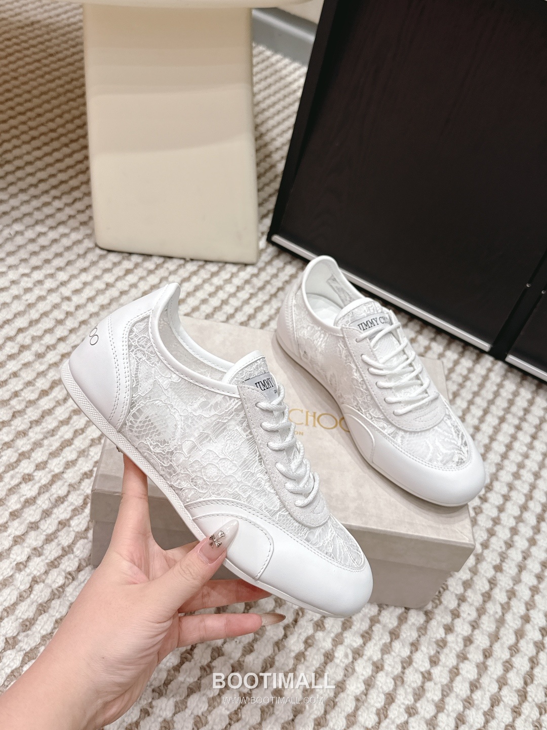 Jimmy Choo Diamond Leather Lace Chunky Sole Sneakers 지미추 다이아몬드 레더 레이스 청키솔 스니커즈 5