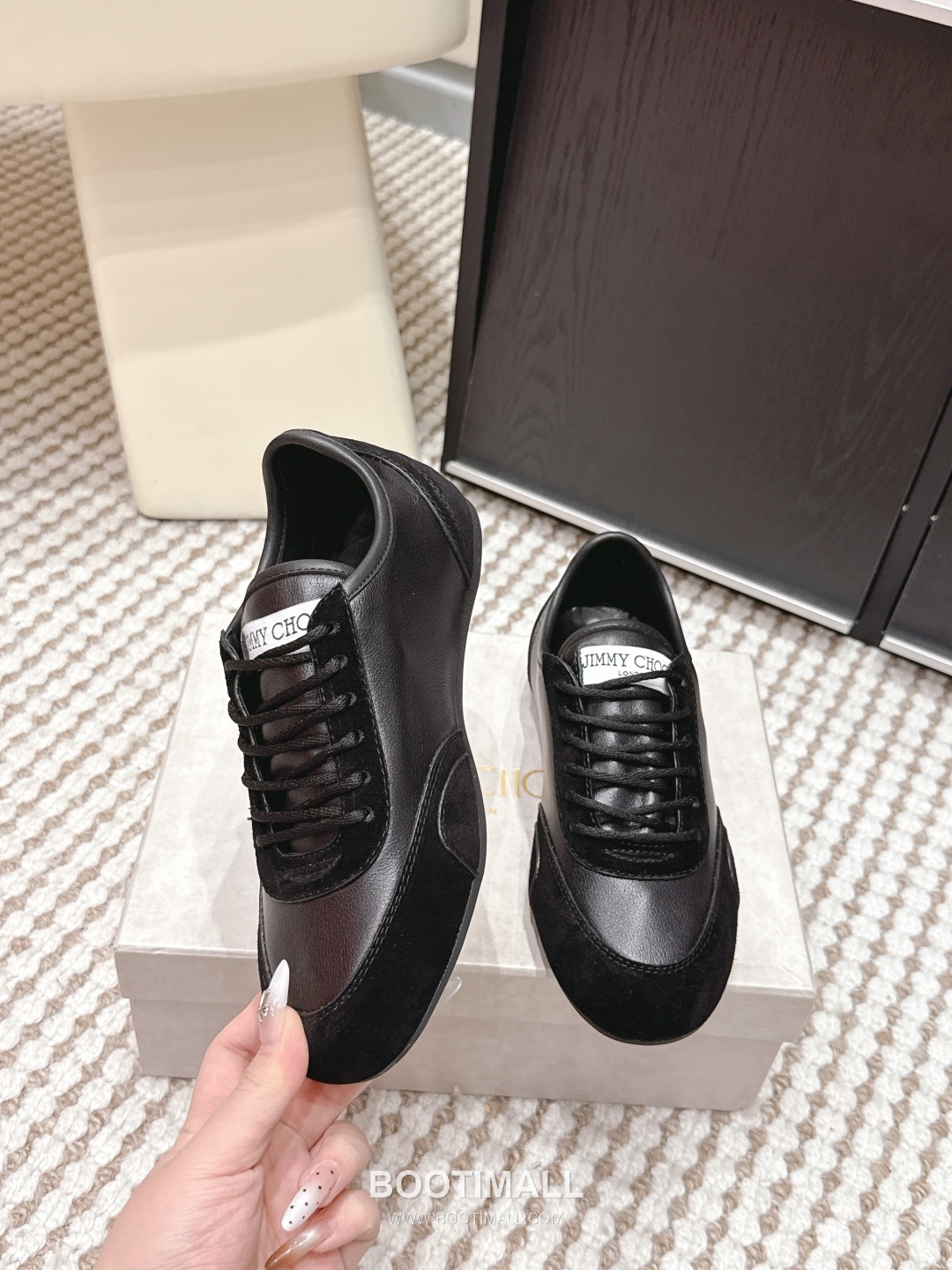 Jimmy Choo Diamond Leather Lace Chunky Sole Sneakers 지미추 다이아몬드 레더 레이스 청키솔 스니커즈 4