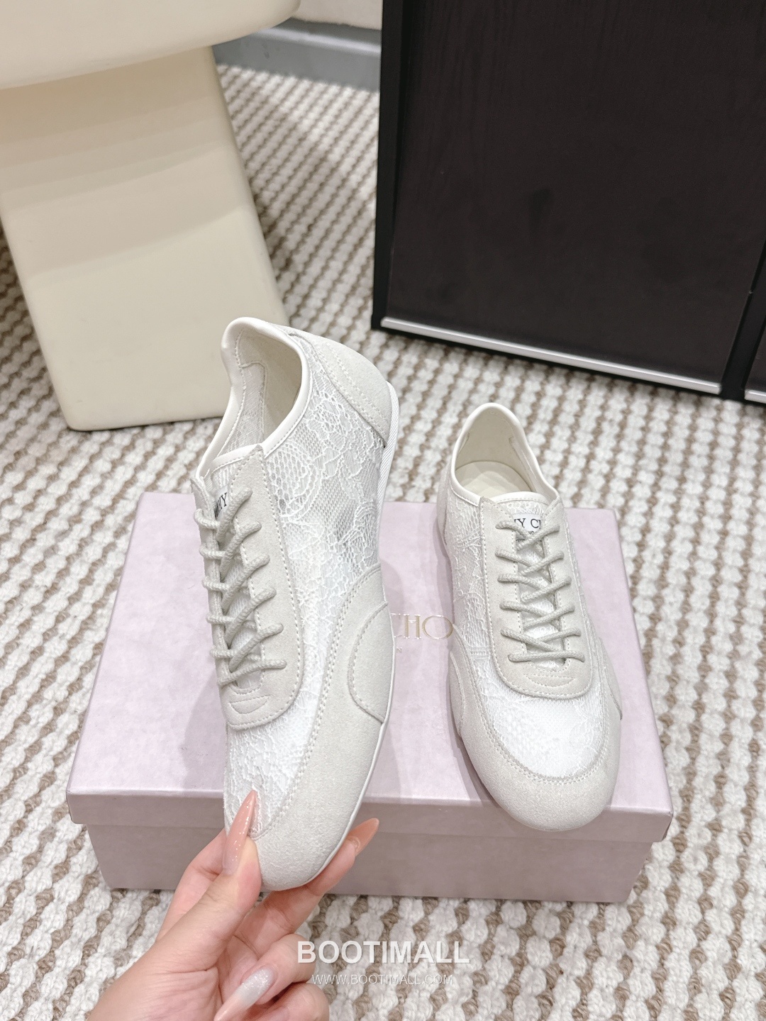 Jimmy Choo Diamond Leather Lace Chunky Sole Sneakers 지미추 다이아몬드 레더 레이스 청키솔 스니커즈 5