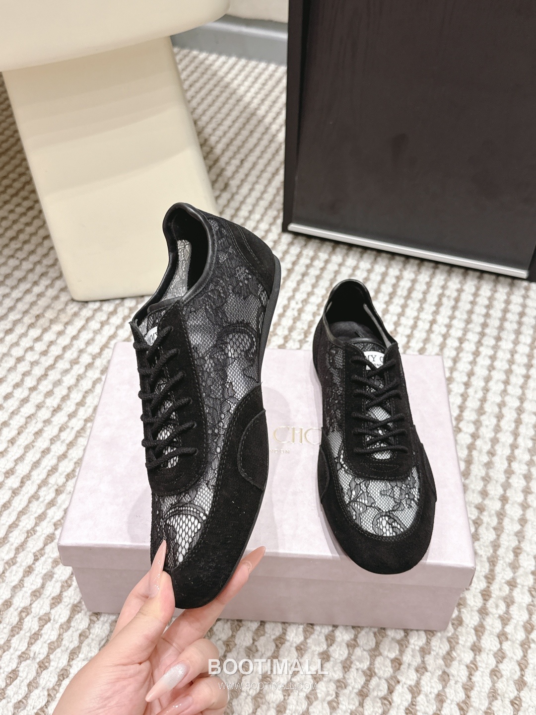 Jimmy Choo Diamond Leather Lace Chunky Sole Sneakers 지미추 다이아몬드 레더 레이스 청키솔 스니커즈 5