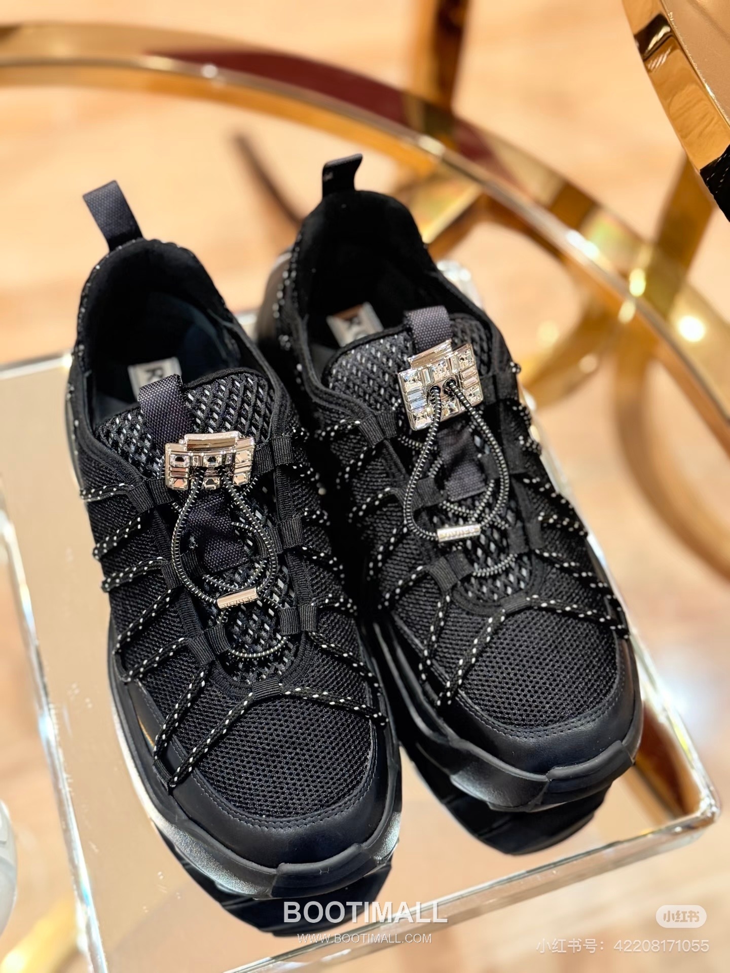 Roger Vivier Viv' Run Leather Mesh Crystal Buckle Chunky Sneakers 로저 비비에 비브 런 레더 메쉬 크리스탈 버클 청키 스니커즈 2