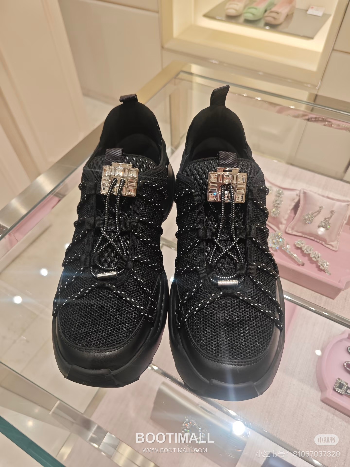 Roger Vivier Viv' Run Leather Mesh Crystal Buckle Chunky Sneakers 로저 비비에 비브 런 레더 메쉬 크리스탈 버클 청키 스니커즈 3