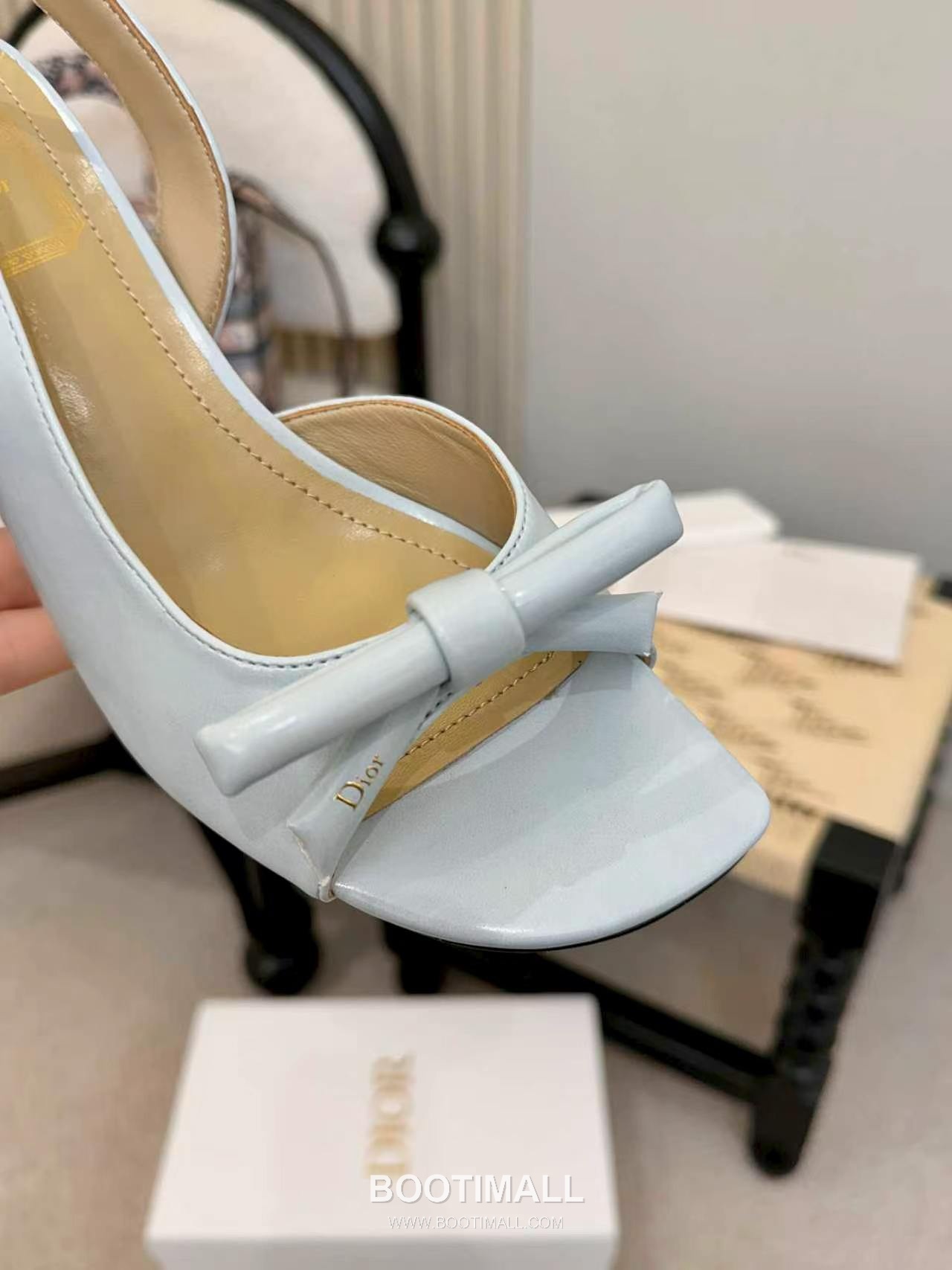 Dior J'Adior Patent Leather Silk Open Toe Slingback Heeled Sandals 디올 자디올 페이턴트 레더 실크 오픈토 슬링백 힐 샌들 6