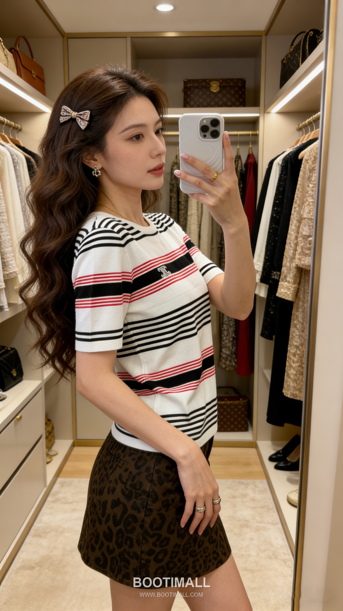 Celine SS26 Striped Silk Blend Knit Short Sleeve T-Shirt 셀린느 스트라이프 실크 블렌드 니트 반팔 티셔츠 3