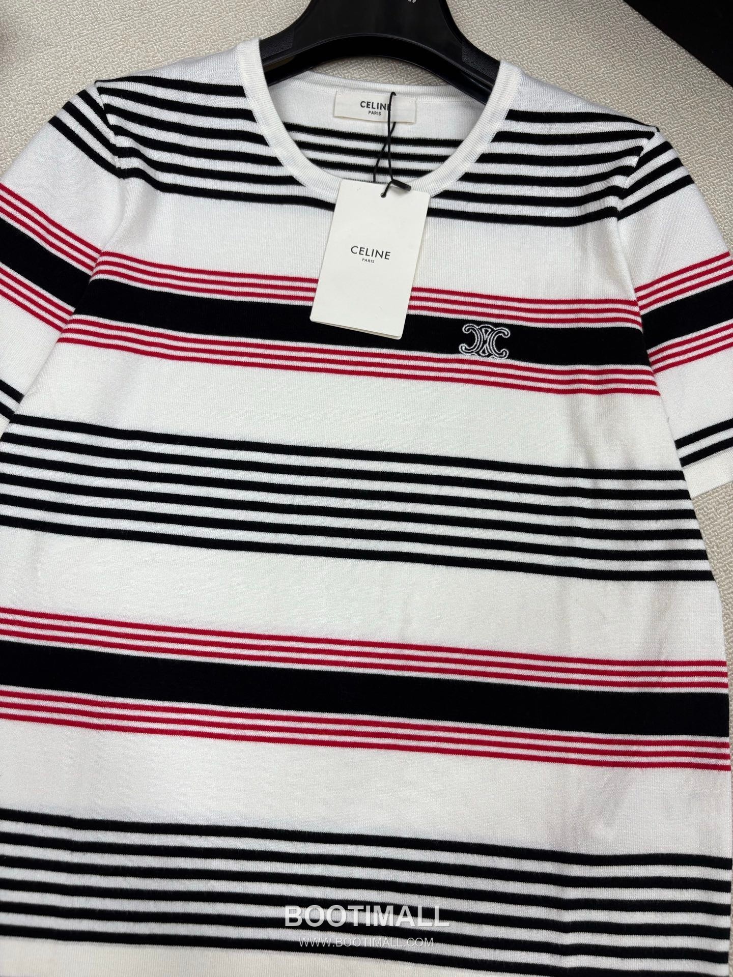 Celine SS26 Striped Silk Blend Knit Short Sleeve T-Shirt 셀린느 스트라이프 실크 블렌드 니트 반팔 티셔츠 7