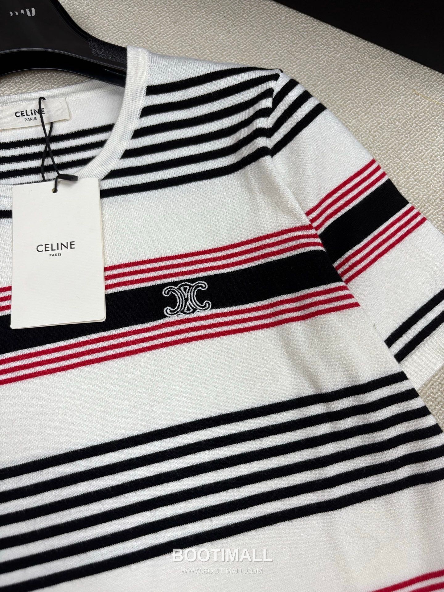 Celine SS26 Striped Silk Blend Knit Short Sleeve T-Shirt 셀린느 스트라이프 실크 블렌드 니트 반팔 티셔츠 9