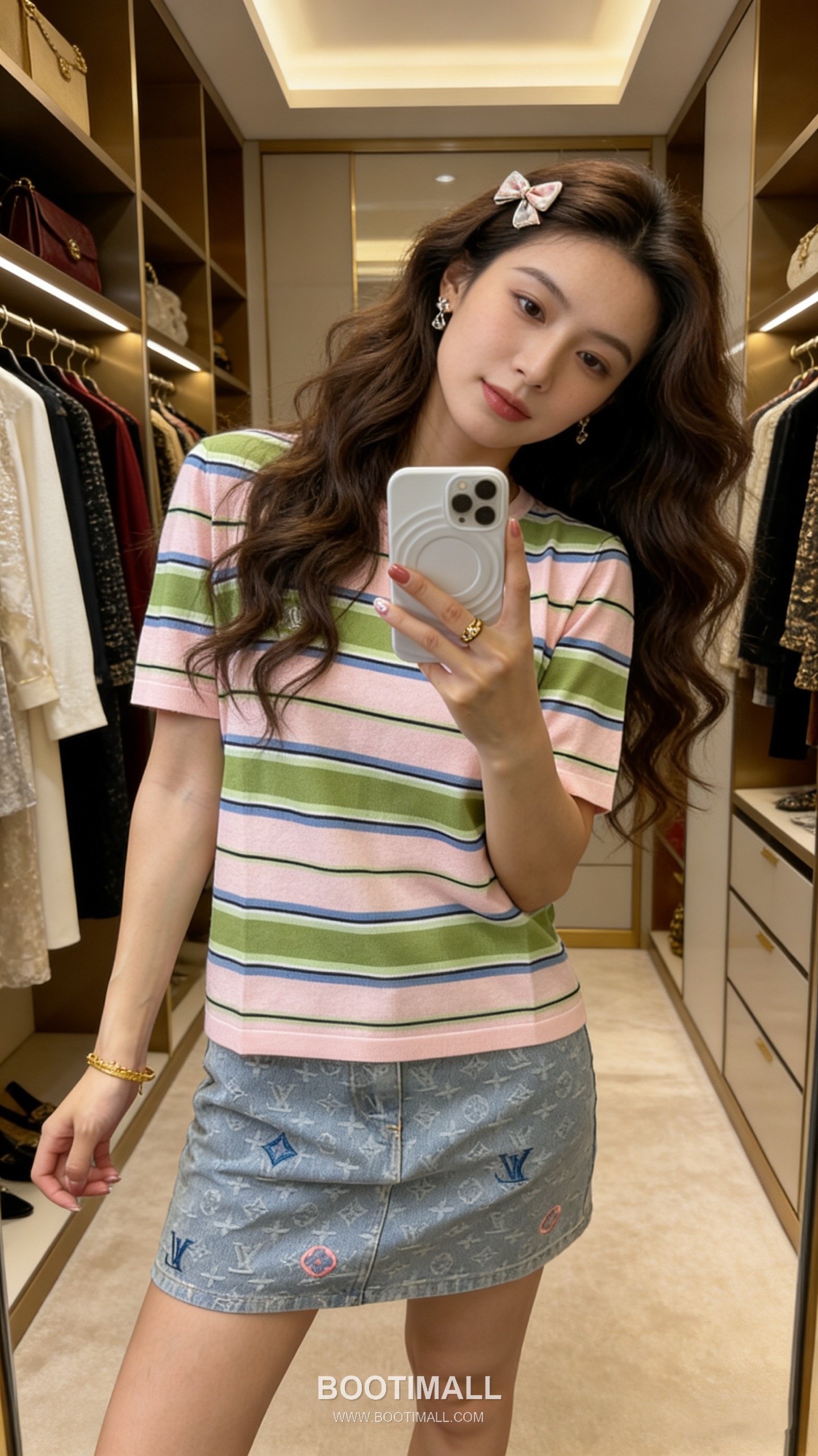 Celine SS26 Striped Silk Blend Knit Short Sleeve T-Shirt 셀린느 스트라이프 실크 블렌드 니트 반팔 티셔츠 3