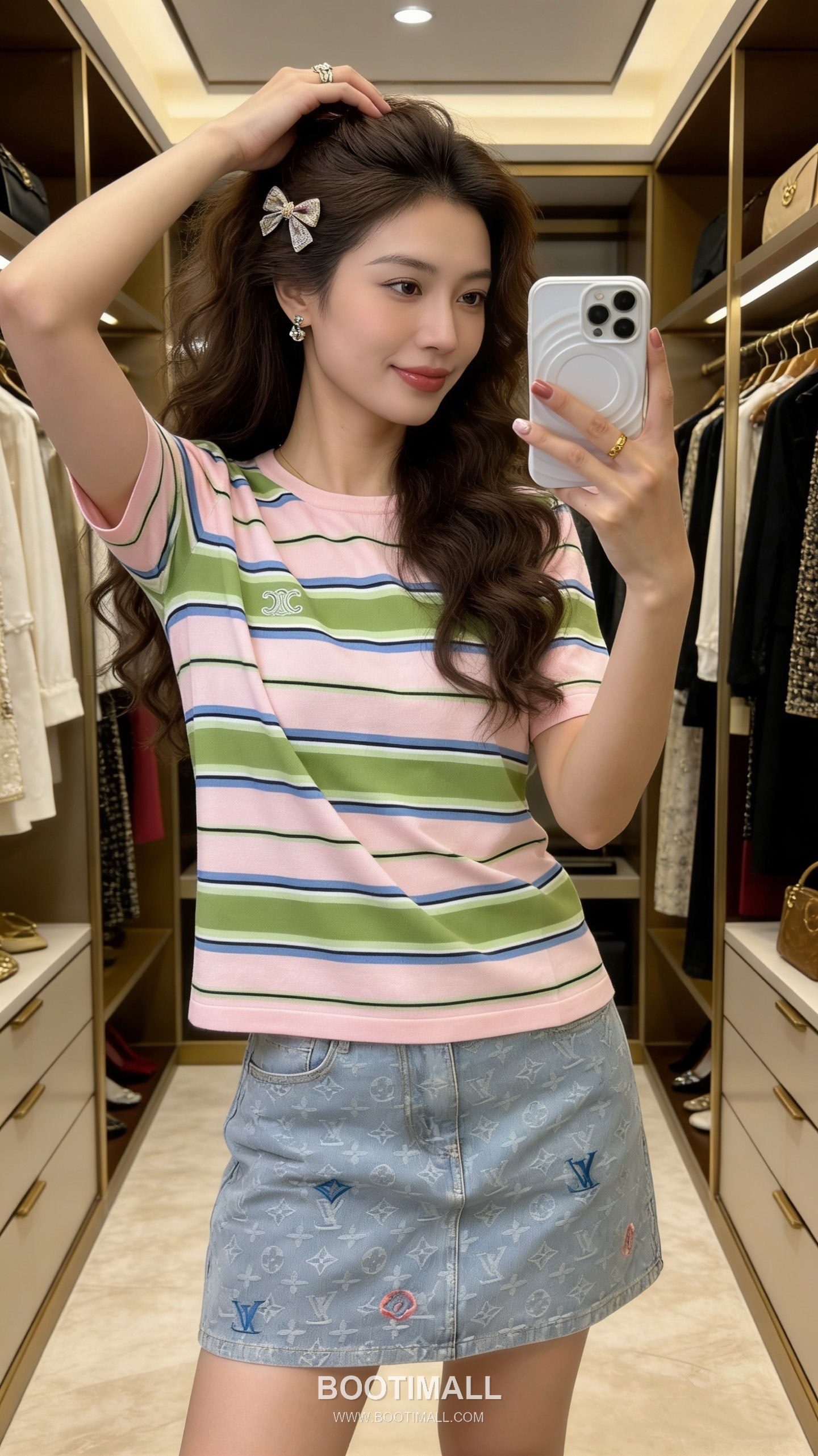 Celine SS26 Striped Silk Blend Knit Short Sleeve T-Shirt 셀린느 스트라이프 실크 블렌드 니트 반팔 티셔츠 4