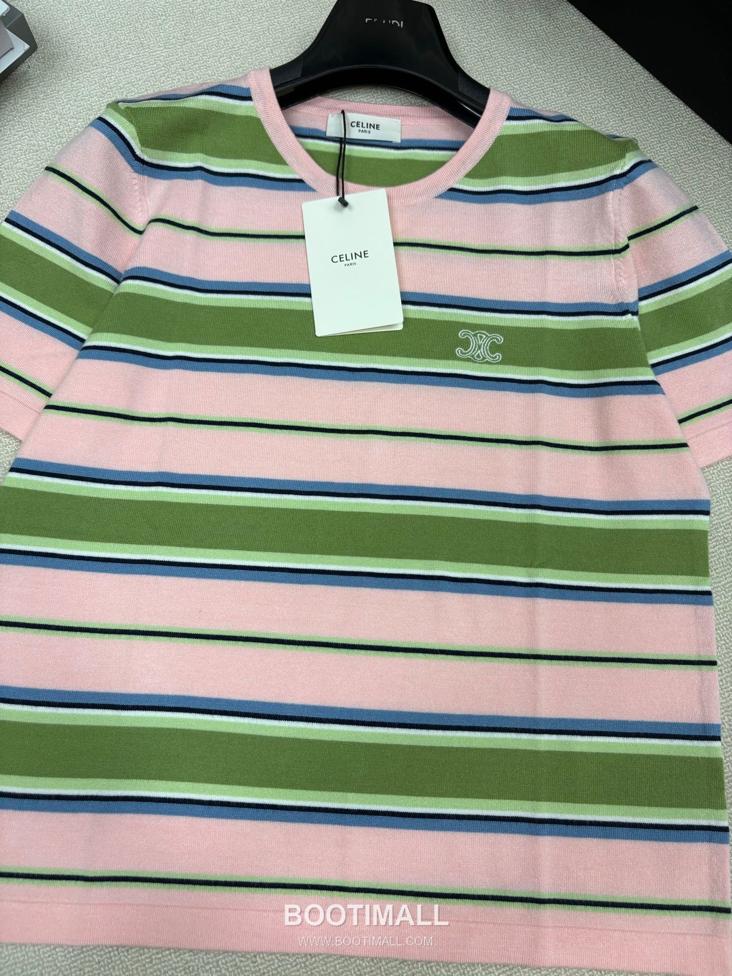 Celine SS26 Striped Silk Blend Knit Short Sleeve T-Shirt 셀린느 스트라이프 실크 블렌드 니트 반팔 티셔츠 8