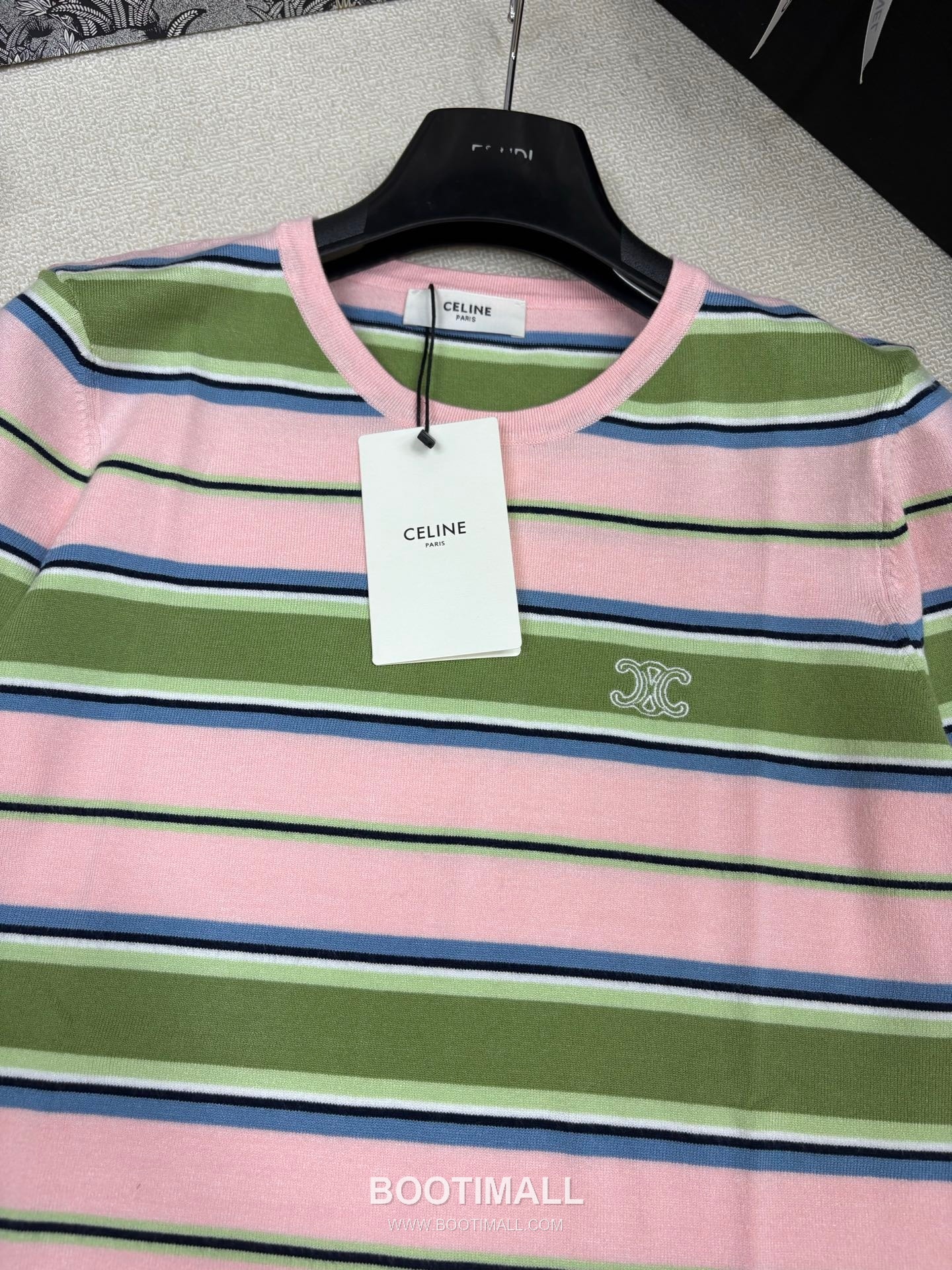 Celine SS26 Striped Silk Blend Knit Short Sleeve T-Shirt 셀린느 스트라이프 실크 블렌드 니트 반팔 티셔츠 9