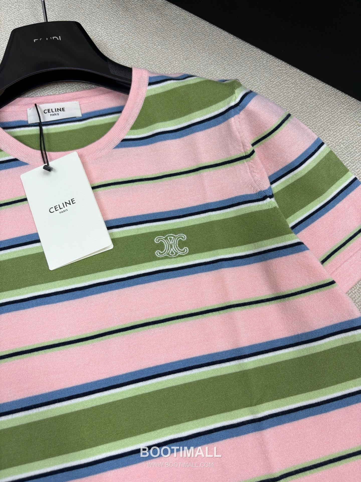 Celine SS26 Striped Silk Blend Knit Short Sleeve T-Shirt 셀린느 스트라이프 실크 블렌드 니트 반팔 티셔츠 10