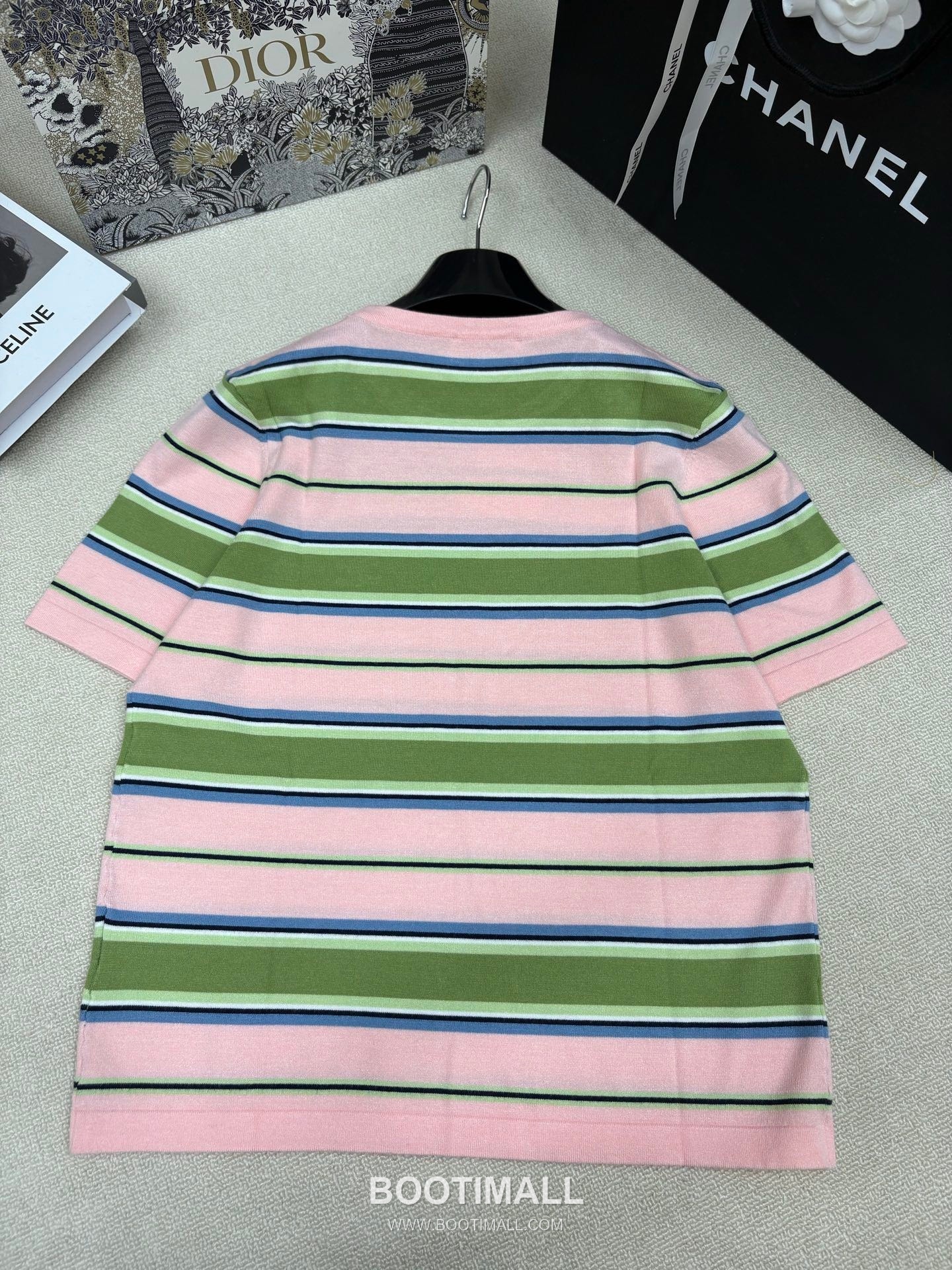 Celine SS26 Striped Silk Blend Knit Short Sleeve T-Shirt 셀린느 스트라이프 실크 블렌드 니트 반팔 티셔츠 11