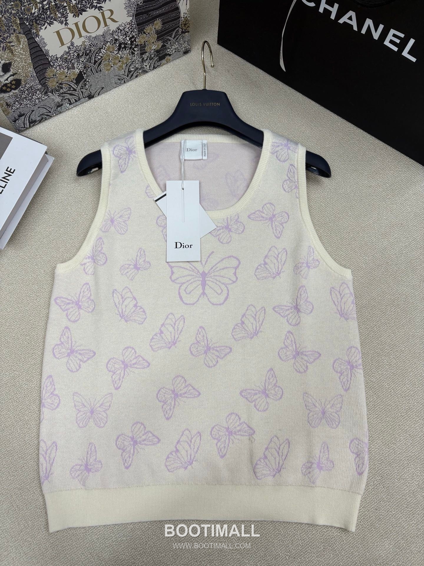 Dior SS26 Butterfly Jacquard Wool Silk Knit Sleeveless Top 디올 버터플라이 자카드 울 실크 니트 슬리브리스 탑 5