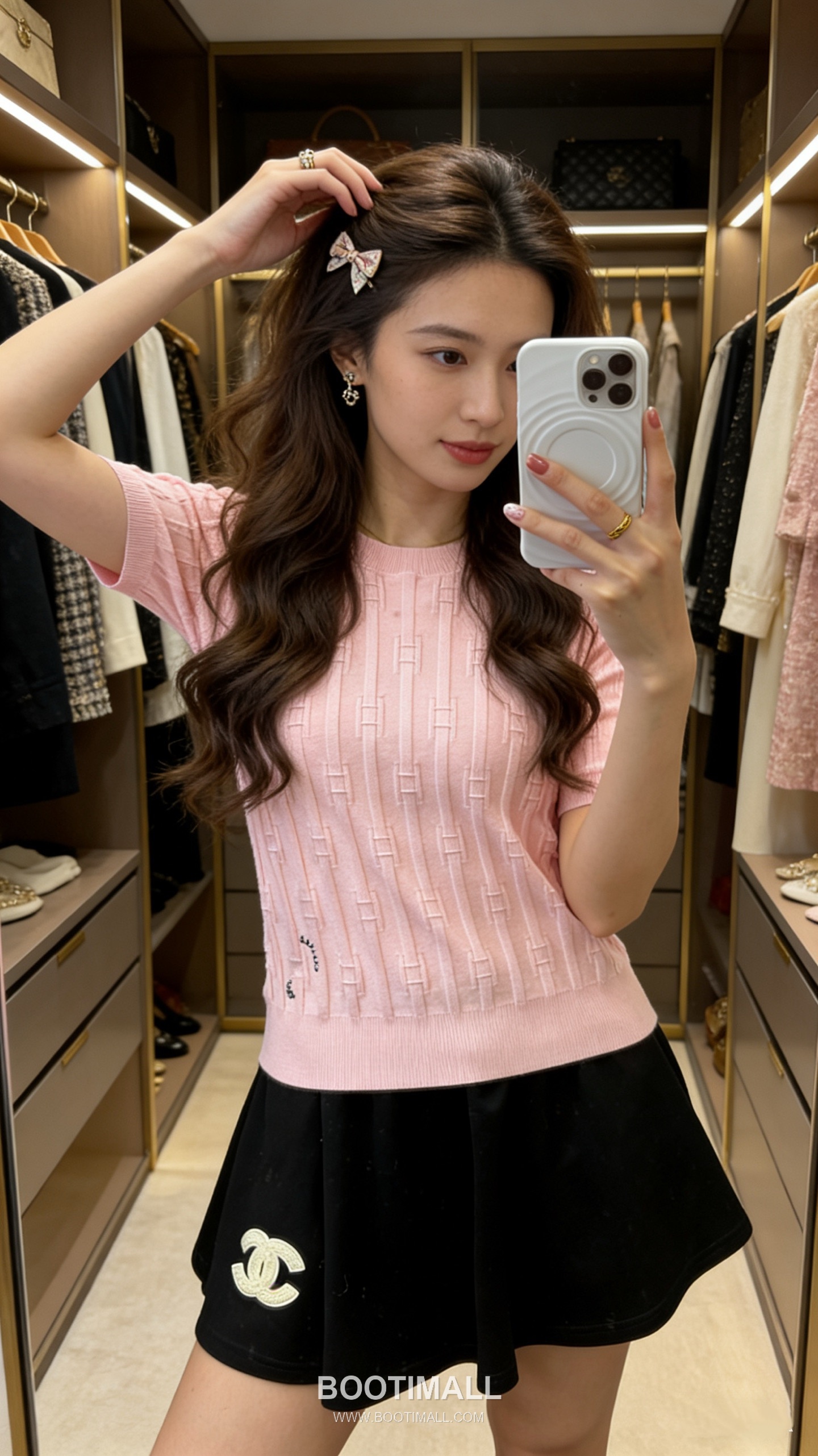 Celine SS26 Vertical Rib Geometric Jacquard Silk Blend Knit Short Sleeve T-Shirt 셀린느 버티컬 립 지오메트릭 자카드 실크 블렌드 니트 반팔 티셔츠 2