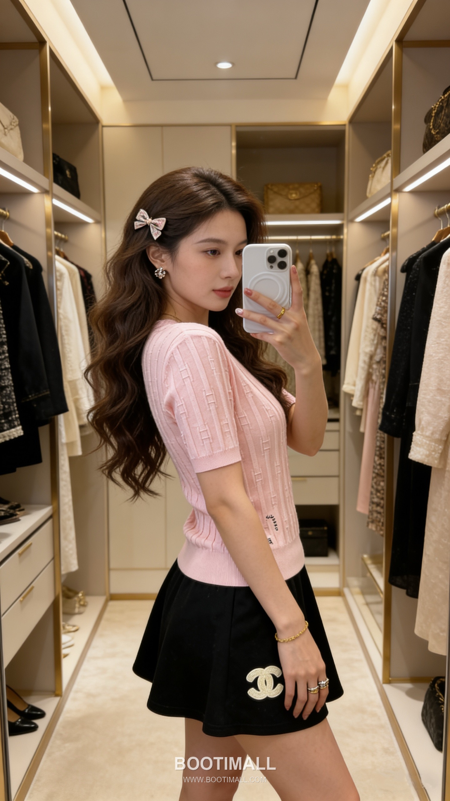 Celine SS26 Vertical Rib Geometric Jacquard Silk Blend Knit Short Sleeve T-Shirt 셀린느 버티컬 립 지오메트릭 자카드 실크 블렌드 니트 반팔 티셔츠 3