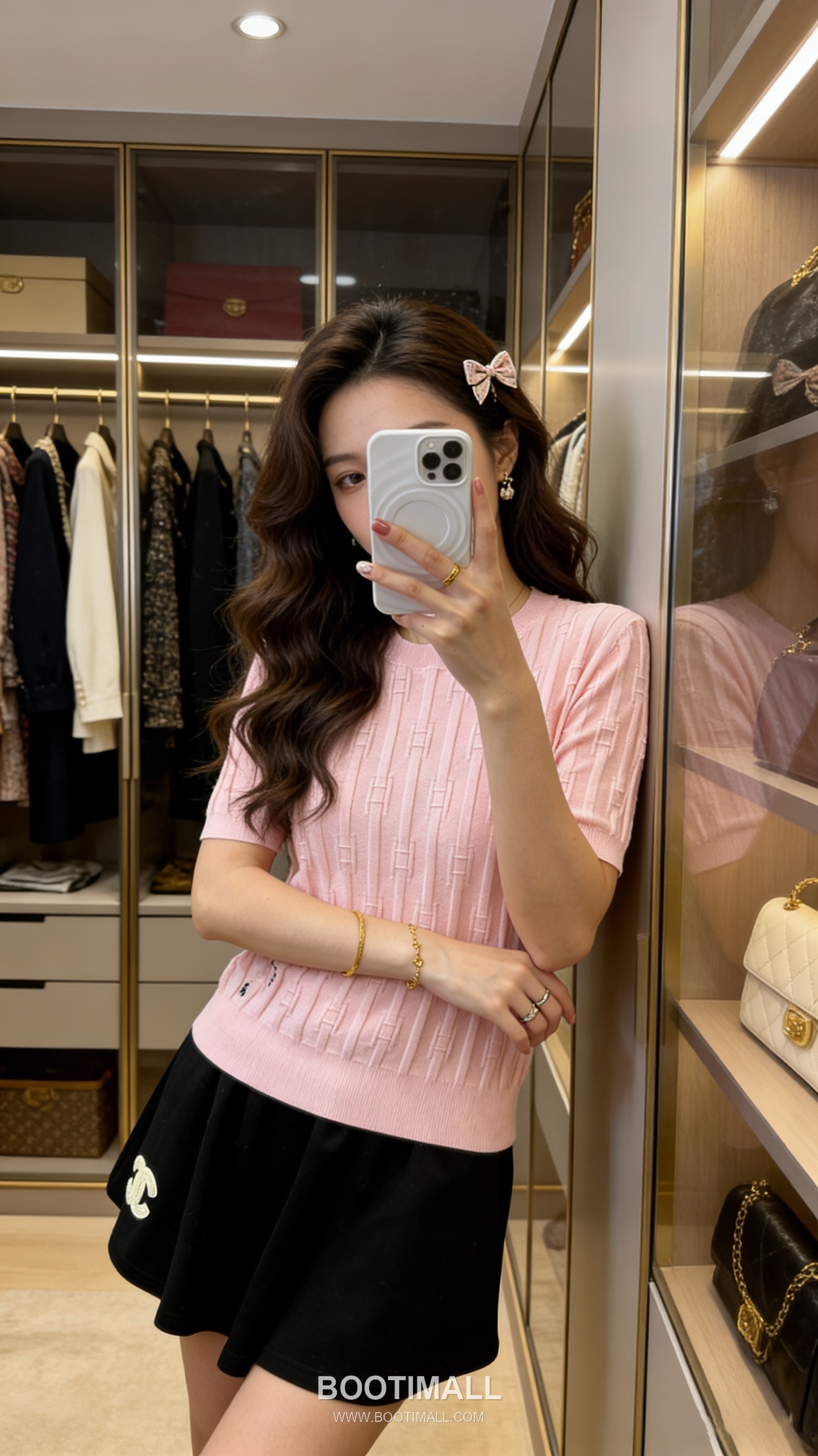 Celine SS26 Vertical Rib Geometric Jacquard Silk Blend Knit Short Sleeve T-Shirt 셀린느 버티컬 립 지오메트릭 자카드 실크 블렌드 니트 반팔 티셔츠 4