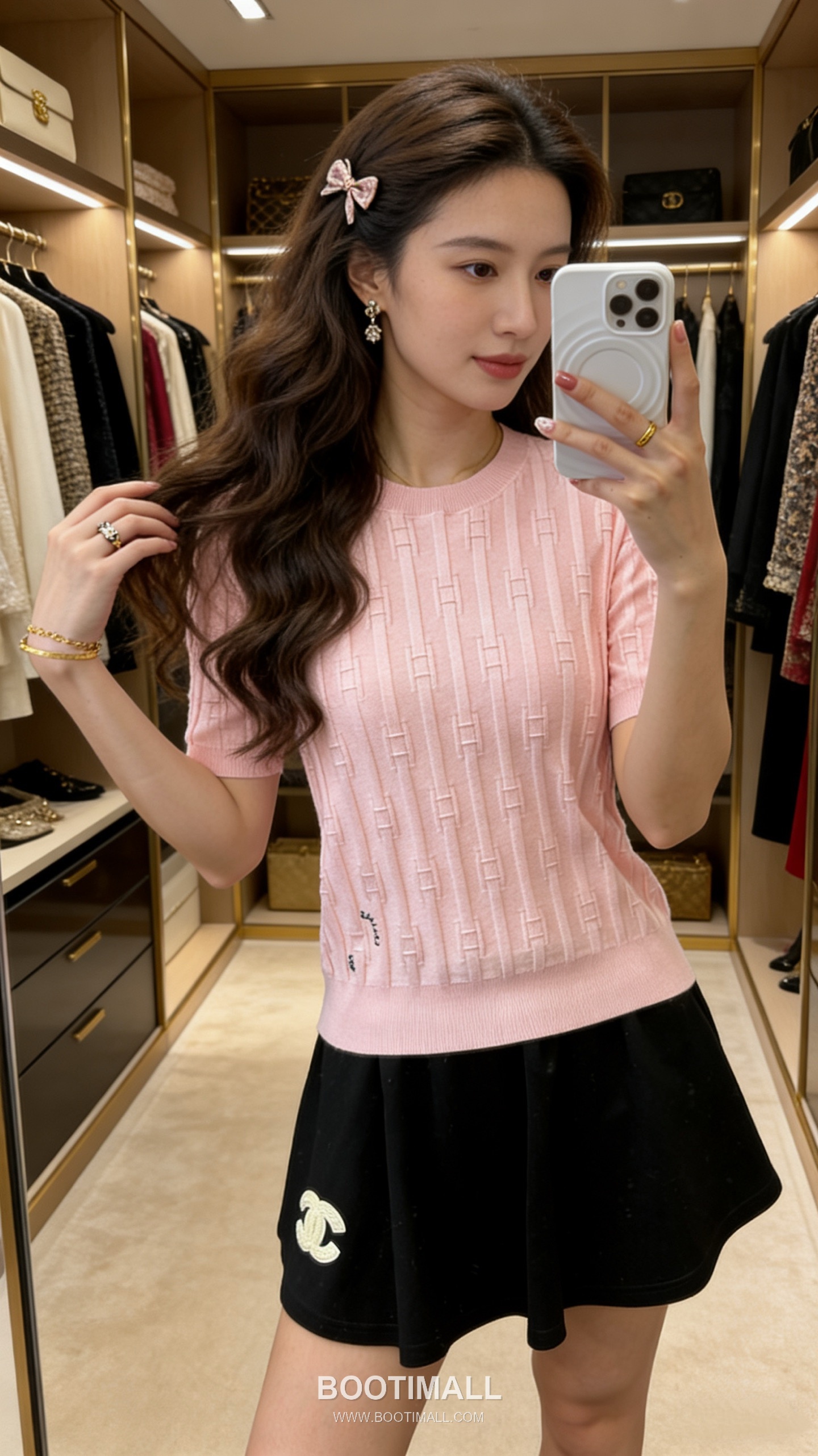 Celine SS26 Vertical Rib Geometric Jacquard Silk Blend Knit Short Sleeve T-Shirt 셀린느 버티컬 립 지오메트릭 자카드 실크 블렌드 니트 반팔 티셔츠 5