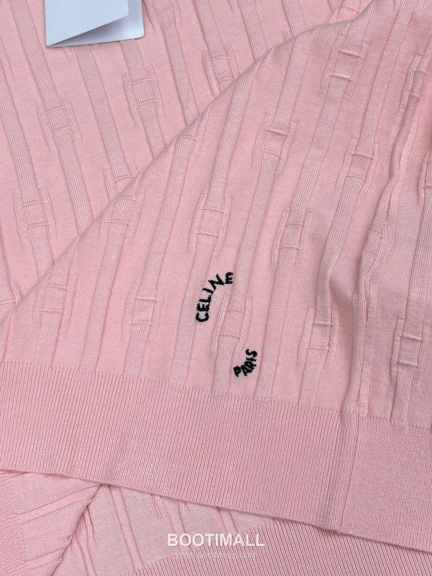 Celine SS26 Vertical Rib Geometric Jacquard Silk Blend Knit Short Sleeve T-Shirt 셀린느 버티컬 립 지오메트릭 자카드 실크 블렌드 니트 반팔 티셔츠 9